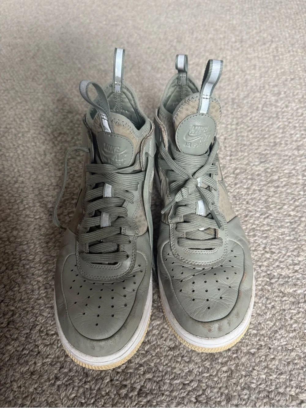 Nike WOMENS Air Force 1 Low Top Sneakers - Sage Green